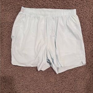 Lululemon men’s L light mint green/white shorts 5 inc inseam